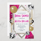 Disco Bruids Douche Uitnodiging (Voorkant / Achterkant)