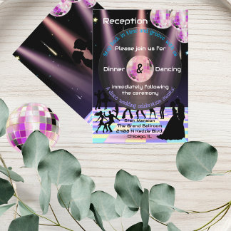 Disco bruiloft receptie Kaart