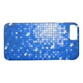 Disco Carreaux bleu foncé iPhone 7 coque (Dos (Horizontal))