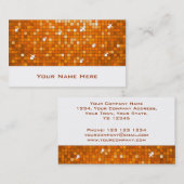 Disco Carreaux Orange carte de visite blanc (Devant / Derrière)