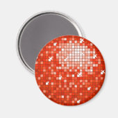 Disco Carreaux Red frigo aimant rond (Recto/Verso)