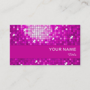 Disco Carreaux rose carte de visite rayure rose