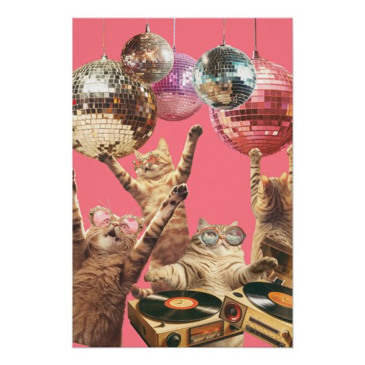 Disco Cat Perfect Poster (Voorkant)