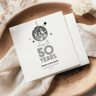 Disco Cheers 50 Jaar Huwelijksjubileum Feest Servet