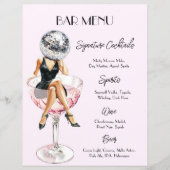 Disco Cocktail Girl Bar Menu Aangepast (Voorkant)