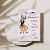 Disco Cocktail Girl Bar Menu Personnalisé