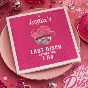 Disco Cowgirl Bachelorette Cocktail Servet