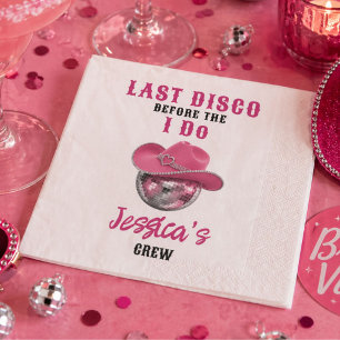 Disco Cowgirl Bachelorette Cocktail Servet