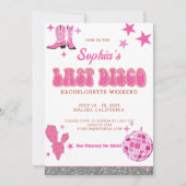Disco Cowgirl Bachelorette uitnodiging (Voorkant)