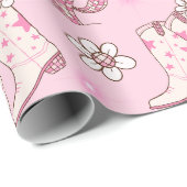 Disco Cowgirl Boots and Cactus Pattern  Cadeaupapier (Rol Hoek)