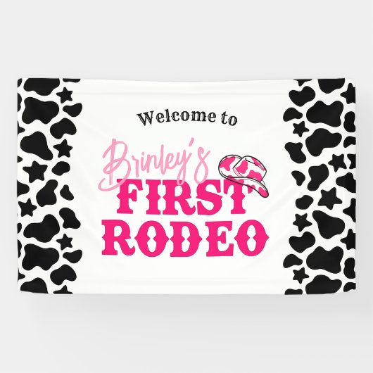 Disco Cowgirl Eerste Rodeo Spandoek (Horizontaal)