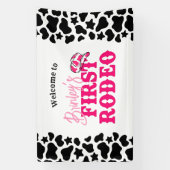 Disco Cowgirl Eerste Rodeo Spandoek (Verticaal)