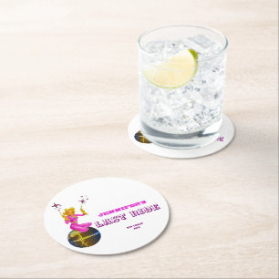 Disco Cowgirl feest Bachelorette Ronde Kartonnen Onderzetter