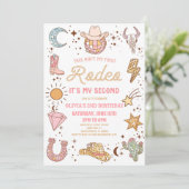 Disco Cowgirl Mijn tweede Rodeo 2e verjaardagsfees Kaart (Staand voorkant)