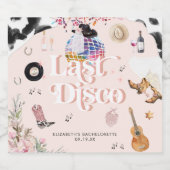 Disco Cowgirl Nashville Pink Rodeo | Meisjesuitje Sparkling Wijnetiket (Enkel label)