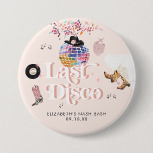 Disco Cowgirl Nashville Roze Rodeo   Bachelorette Ronde Button 7,6 Cm