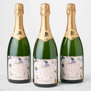 Disco Cowgirl Nashville Roze Rodeo   Bachelorette Sparkling Wijnetiket