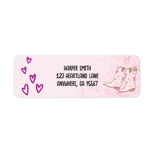 Disco Cowgirl Retouradreslabel Etiket (Voorkant)