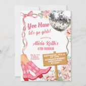 Disco Cowgirl Rodeo Birthday Invitation (Devant)