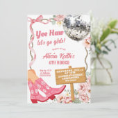 Disco Cowgirl Rodeo Birthday Invitation (Debout devant)
