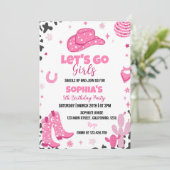 Disco Cowgirl Rodeo Western Invitation d'anniversa (Debout devant)