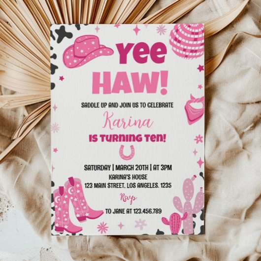 Disco Cowgirl Rodeo Western Invitation d'anniversa