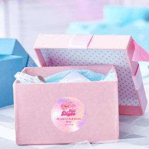 Disco Cowgirl Roze Rodeo Bachelorette Party Ronde Sticker