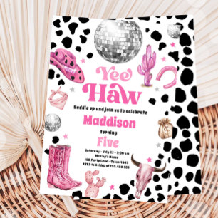 Disco Cowgirl Space Rodeo country meisje Birthday Kaart