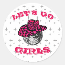 Disco Cowgirl Sticker met sterrenpatroon