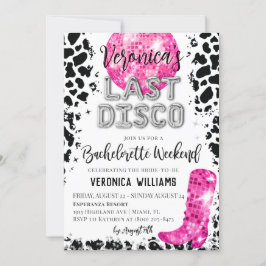 Disco Cowgirl uitnodiging voor vrijgezellenweekend