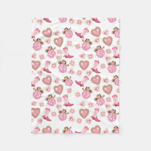 Disco Cowgirl Valentine Small Fleece Blanket (Voorkant)