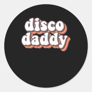 Disco Daddy Groovy Retro Hippie 70s Disco Outfits Ronde Sticker