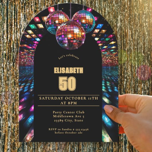 Disco Dance Invitation Anniversaire