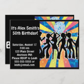 Disco Dance Kind Adult Birthday Uitnodiging (Voorkant / Achterkant)