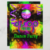 Disco Dance Party Psychedelic Kaart (Voorkant / Achterkant)