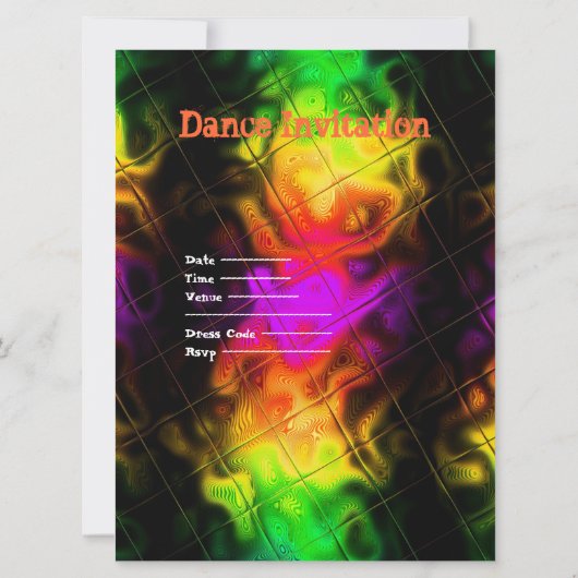 Disco Dance Party Psychedelic Kaart (Achterkant)