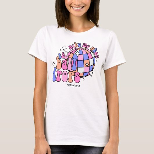 Disco Dance Retro Happy New Year Party T-shirt (Voorkant)
