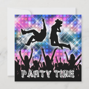 Disco dancing 80's thema party dress up kaart