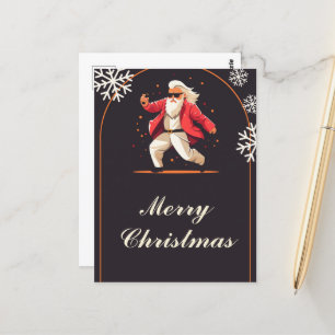 Disco Dancing Santa Claus Cartoon Briefkaart