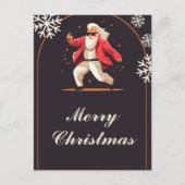 Disco Dancing Santa Claus Cartoon Briefkaart (Voorkant)