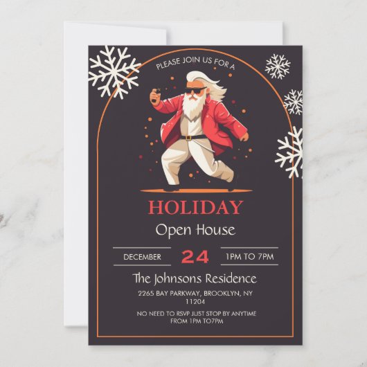 Disco Dancing Santa Claus Cartoon Kaart (Voorkant)