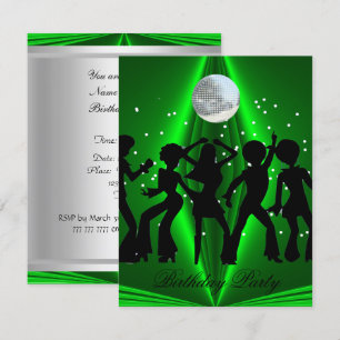 Disco Dans Groene Verjaardagsfeestje Kaart
