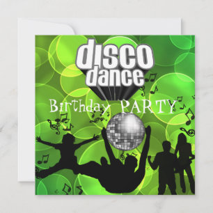 Disco Dans Verjaardagsfeest Retro Limoen Bubbles Kaart