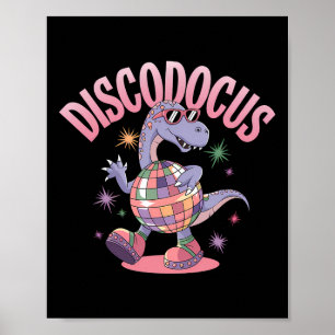 Disco Dansende Dinosaurus Diplodocus Dino Grappig  Poster