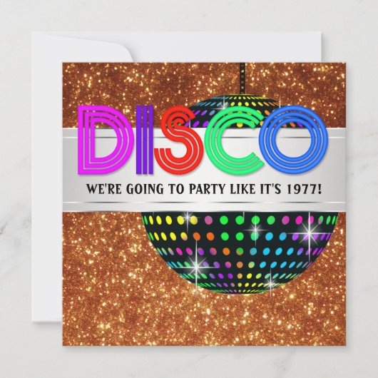 Disco-dansfeestuitnodigingen Kaart (Voorkant)