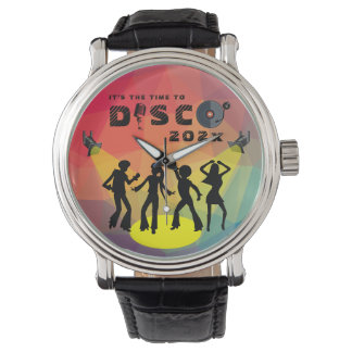 Disco-dansvloer retro multicolor viering horloge