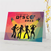 Disco-dansvloer retro multicolor viering kaart (Gele Bloem)