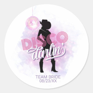 Disco Darlin' Bachelorette Team Bride ID928 Ronde Sticker
