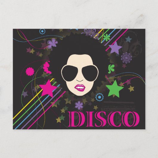 Disco ~ Disco Queen Funky 1980 80s Music Briefkaart (Voorkant)