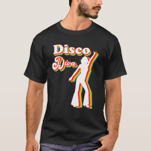 Disco Diva 60S 70S 80S Costume Party Draag outfi T-shirt